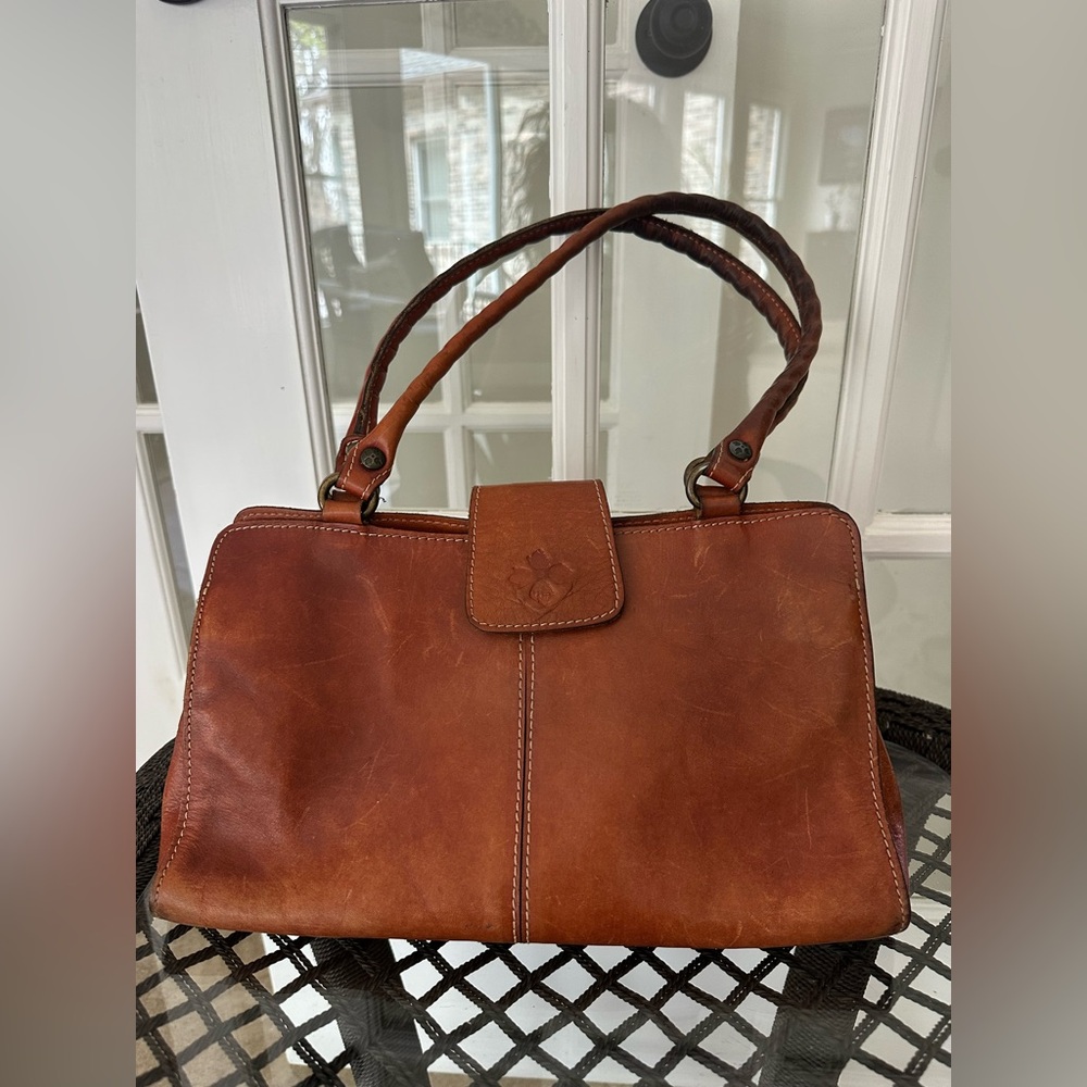 Patricia Nash Cognac Brown Leather Shoulder Bag